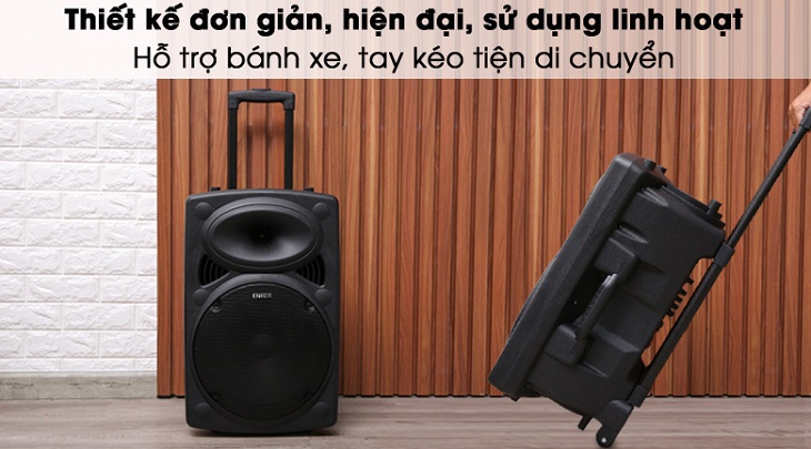 Loa Kéo Bluetooth Karaoke Enkor L1218K Đen 16W 