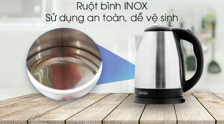 Yếu tố nào quyết định chất lượng bình đun siêu tốc? > Bình đun siêu tốc Sunhouse 1.8 lít SHD1182 