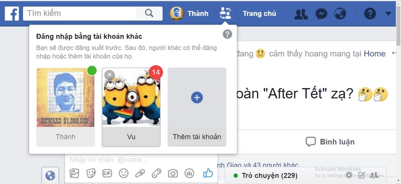 Facebook bổ sung tính năng chuyển đổi nhanh tài khoản, bạn đã thử chưa? Facebook bổ sung tính năng chuyển đổi nhanh tài khoản, bạn đã thử chưa?