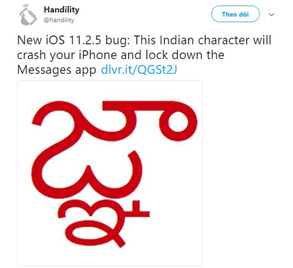 Ký tự gây lỗi trên iOS Ký tự gây lỗi trên iOS