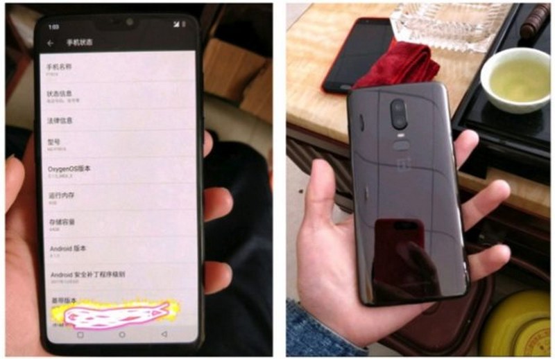 OnePlus 6 lộ ảnh thực tế, màn hình có notch tai thỏ như iPhone X OnePlus 6 lộ ảnh thực tế, màn hình có notch tai thỏ như iPhone X