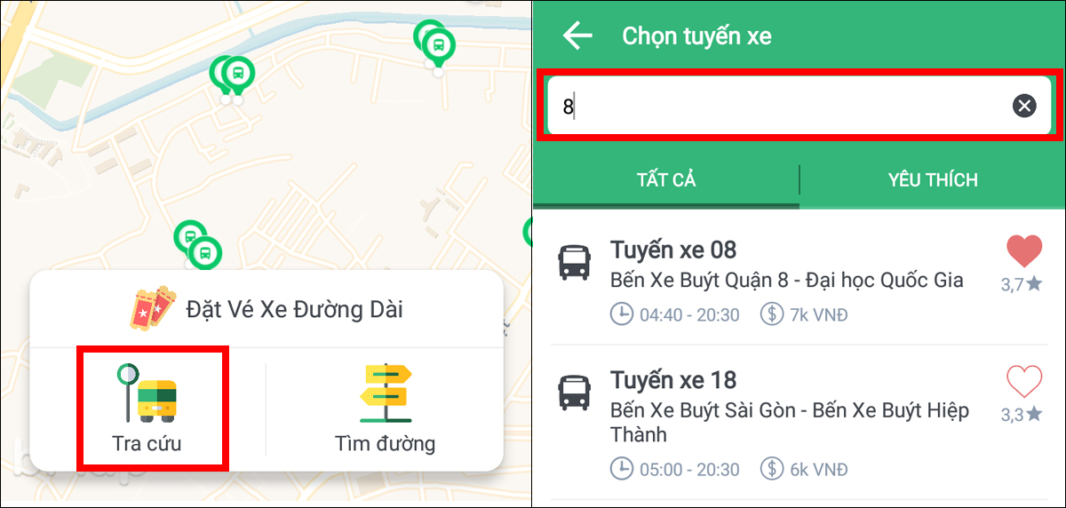 Tra cứu tuyến xe