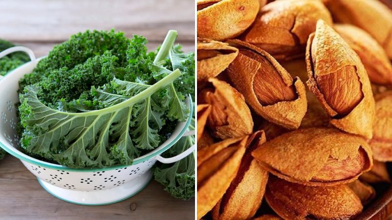 Cải xoăn và hạnh nhân