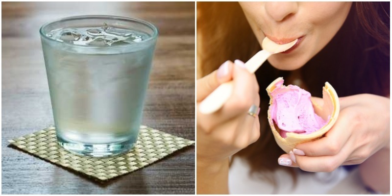Đá lạnh, kem, nước đá có độ lạnh giúp giảm vị cay