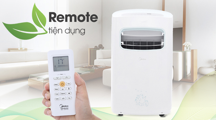 Máy lạnh di động mini được trang bị remote cho phép bạn điều khiển máy lạnh từ xa.