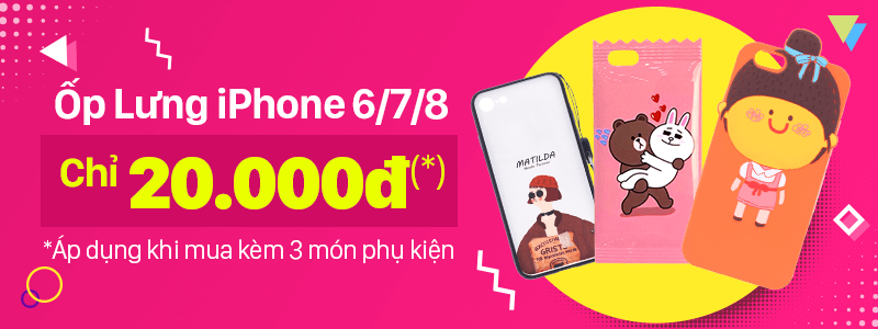 Mua 3 phụ kiện trở lên được mua thêm ốp lưng iPhone giá 20K