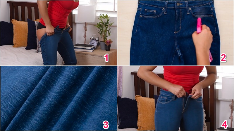 Quần jean quá chật bạn cần làm mềm vải quần với nước ấm Quần jean quá chật bạn cần làm mềm vải quần với nước ấm