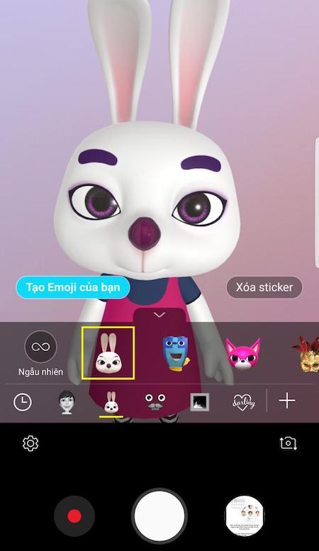 Ngoài ra bạn có thể chọn các Emoji hình thú hay các khuôn mặt có sẵn trong máy để trải nghiệm thú vị hơn.