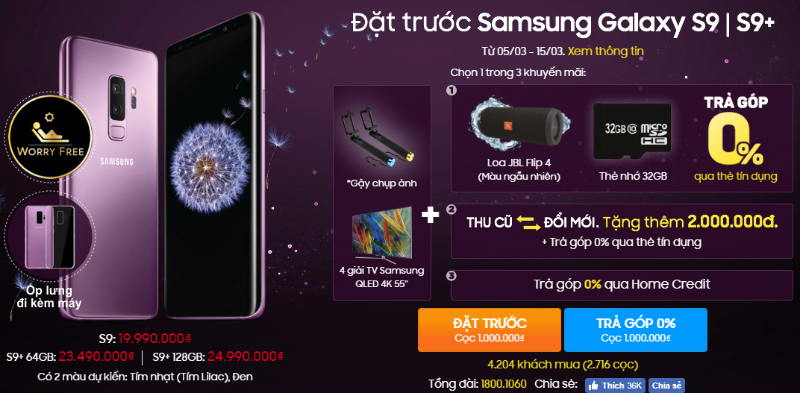 Sự kiện Giao hàng & Mở bán Samsung Galaxy S9 sắp diễn ra, bạn đã đặt cọc chưa? - ảnh 2 Sự kiện Giao hàng & Mở bán Samsung Galaxy S9 sắp diễn ra, bạn đã đặt cọc chưa? - ảnh 2