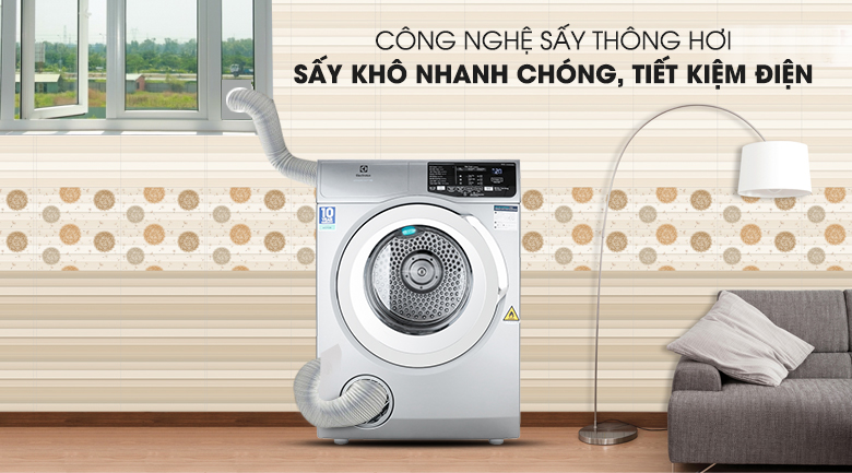 Sấy thông hơi giúp quần áo nhanh khô hơn