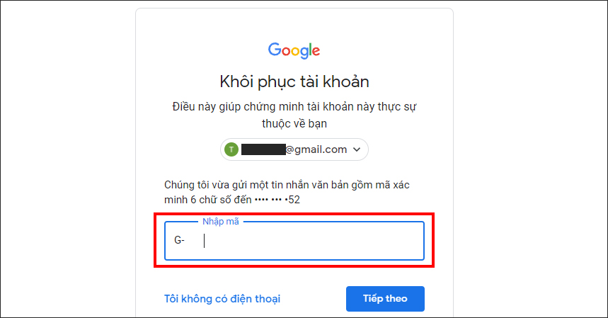 Cách Lấy Lại Mật Khẩu Google Bằng Số Điện Thoại Hoặc Email Dự Phòng