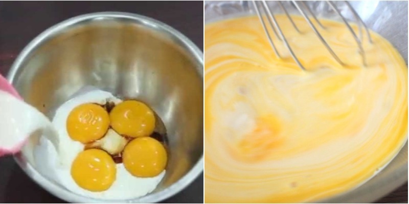 Đánh trứng nhẹ tay vừa đủ tan mà không làm trứng nổi bọt