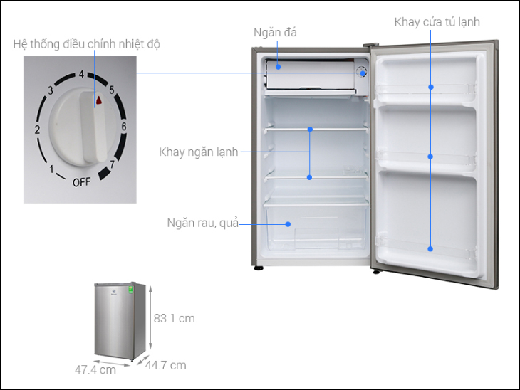 Tủ lạnh Electrolux ngăn đá trên 2 cửa Inverter 260 lít ETB2802H-A -  FreeShip SG