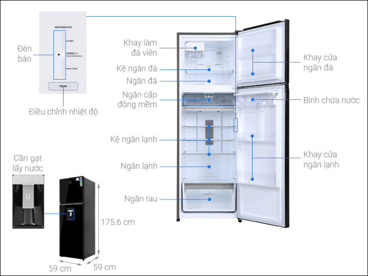 Tủ lạnh Electrolux Inverter 341 Lít ETB3740K-HOUSE