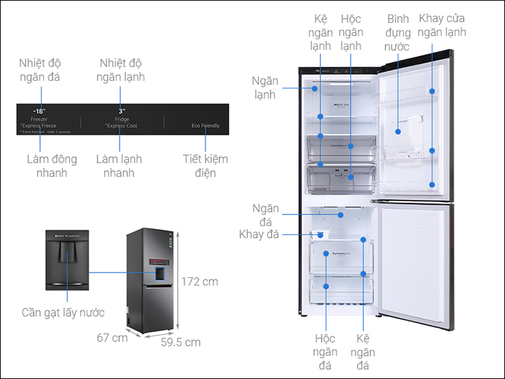 Tủ lạnh LG Inverter 305 lít GR-D305MC