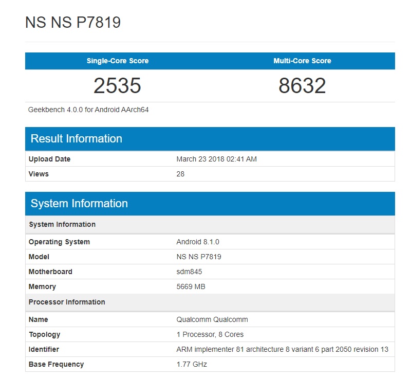 OnePlus 6 lộ diện cấu hình trên Geekbench