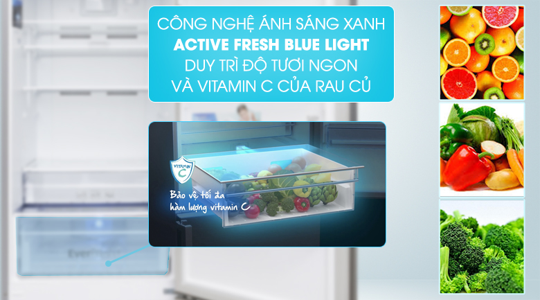 Các công nghệ nổi bật trên tủ lạnh Beko > Rau củ tươi lâu hơn với ánh sáng xanh Acitve Blue Light