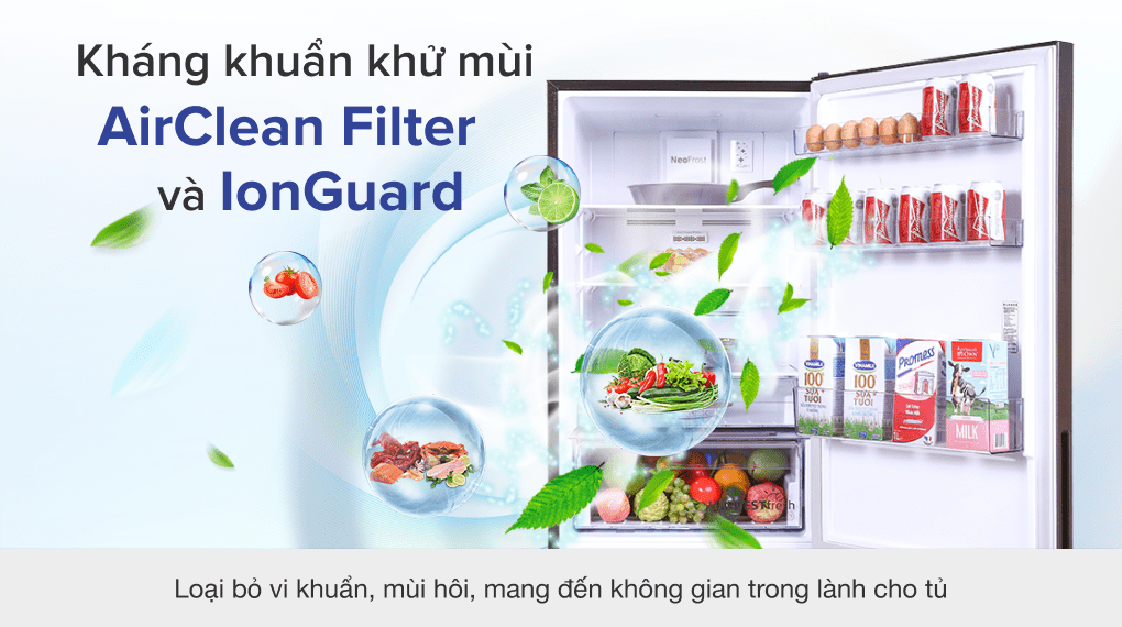 Các công nghệ nổi bật trên tủ lạnh Beko > Xóa tan mùi hôi và vi khuẩn bên trong tủ với công nghệ Ion Guard