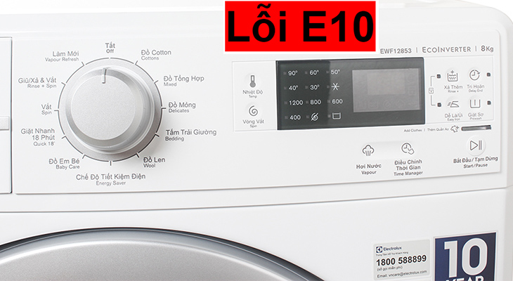 Electrolux Washing Machine Error E10