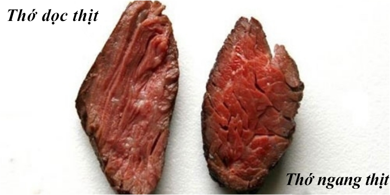 Nên cắt ngang thớ thịt, như vậy thịt của bạn sẽ mềm hơn, dễ thấm gia vị hơn.