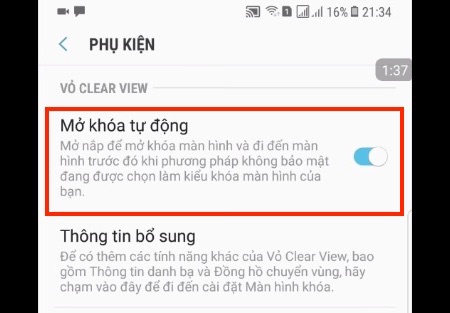 Cách chỉnh chế độ bao da trên Samsung Galaxy S9, S9 Plus