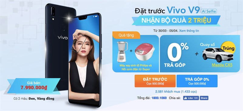 Đặt mua Vivo V9