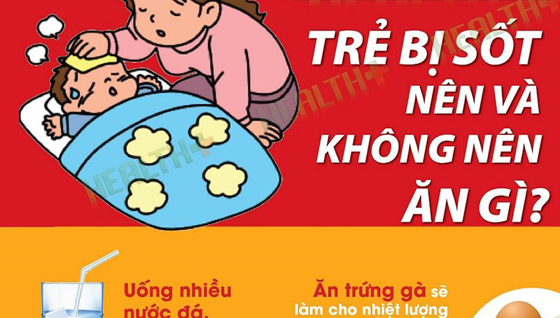 Trẻ bị sốt nên và không nên ăn gì?