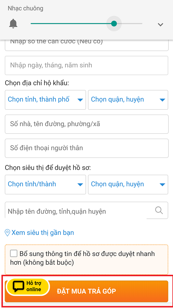 Mua trả góp 0%