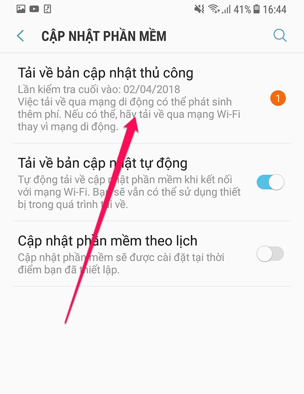 Nháº¥n cáº­p nháº­t thá»§ cÃ´ng