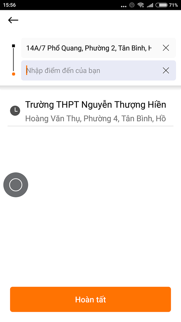 Nhập điểm đến