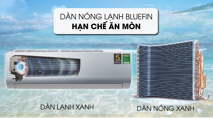 Máy lạnh Aqua Inverter 2 HP AQA-KCRV18TK sở hữu dàn trao đổi nhiệt được phủ lớp chống ăn mòn BLUEFIN chống ăn mòn, bám bẩn.