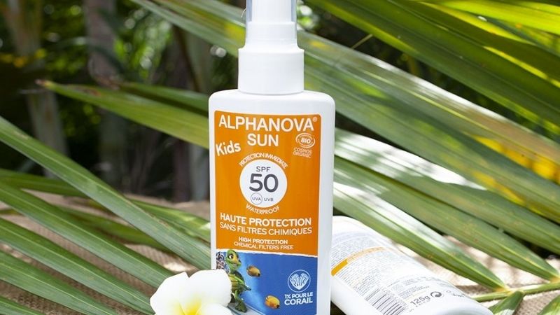 Kem chống nắng hữu cơ Alphanova SPF50 125g dạng xịt cho bé