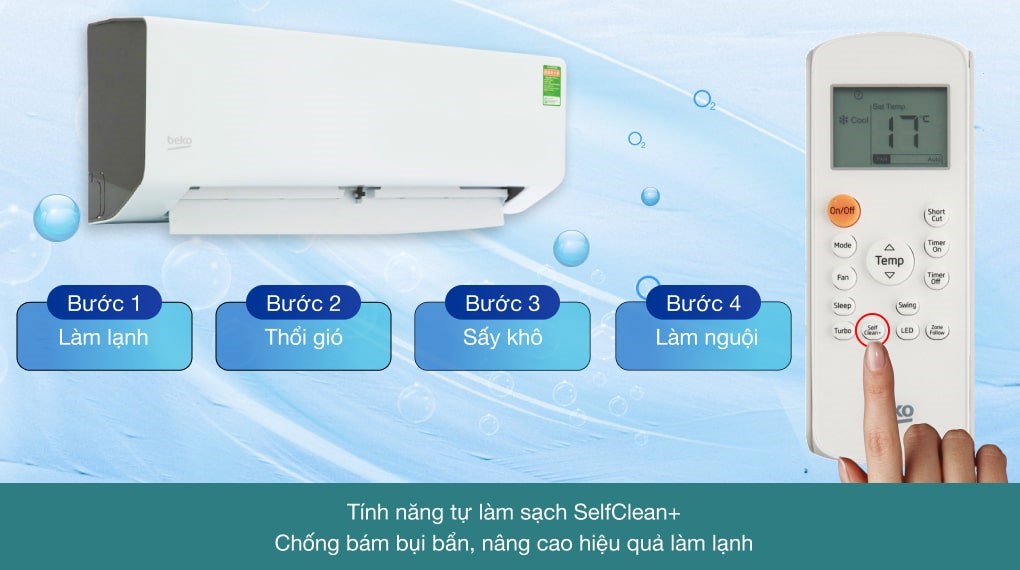 Các công nghệ nổi bật của máy lạnh Beko - Chức năng tự làm sạch Self Clean