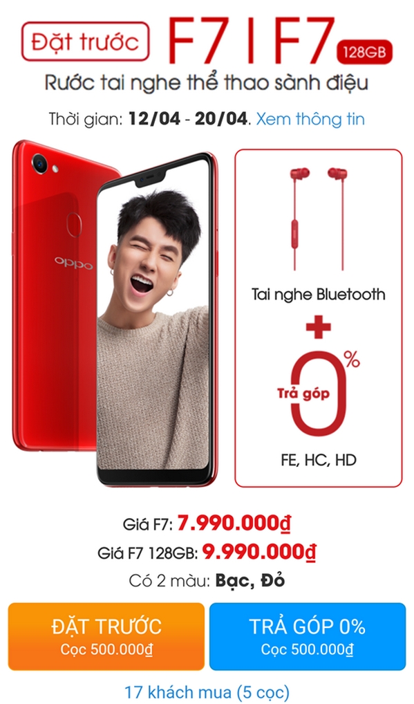 OPPO F7 ra mắt tại VN: Camera selfie 25 OPPO F7 ra mắt tại VN: Camera selfie 25