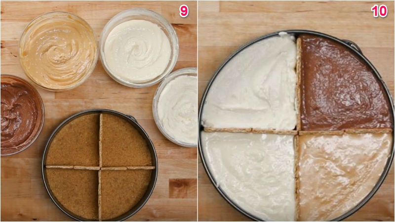 Cách làm bánh phô mai 4 vị mới lạ