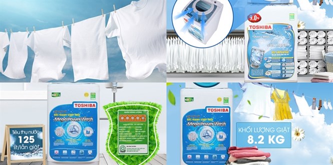 Top 5 máy giặt Toshiba bán chạy nhất quý I - 2018 tại Điện máy XANH