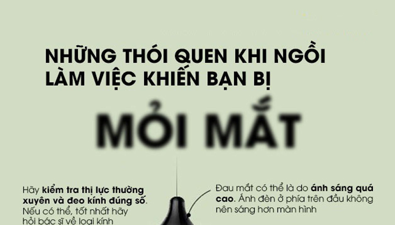 Những thói quen khi ngồi làm việc khiến bạn bị mỏi mắt