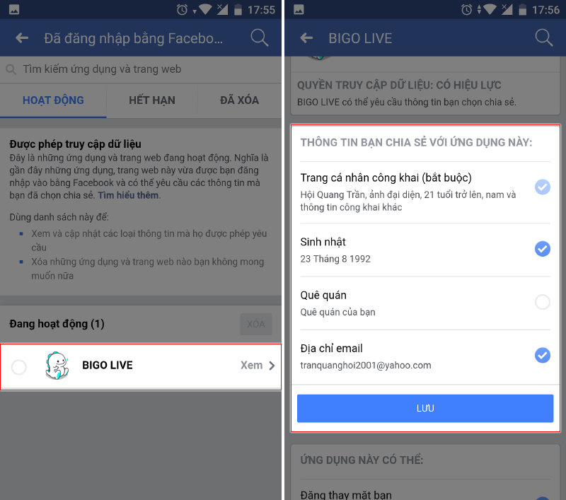 Facebook đã cho phép chỉnh sửa quyền truy cập ứng dụng