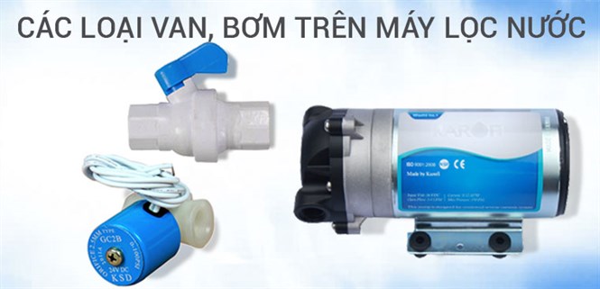 Các loại van, bơm trên máy lọc nước RO