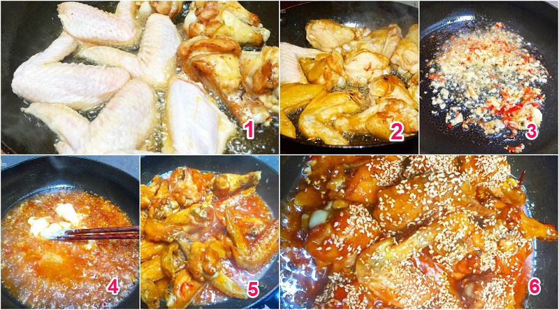 Cách làm cánh gà sốt chua cay kiểu Thái Cách làm cánh gà sốt chua cay kiểu Thái