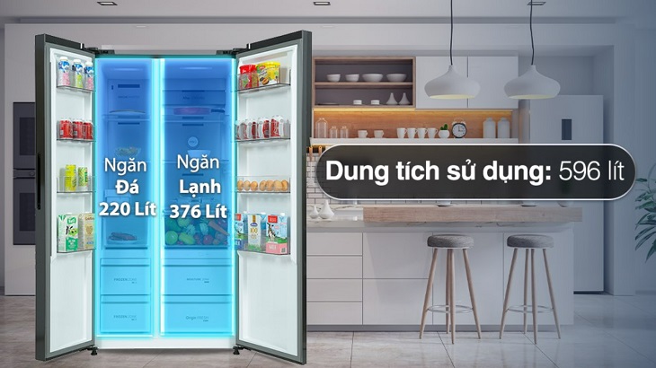 Ngăn chứa bên trong tủ lạnh Toshiba Inverter 596 lít GR-RS780WI-PGV(22)-XK được phân chia rõ ràng, thuận tiện cho việc phân loại thực phẩm khi lưu trữ