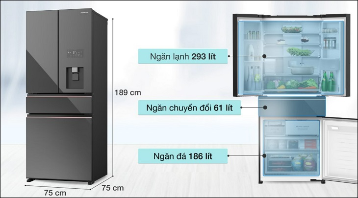 Tủ lạnh Panasonic 540 lít NR-YW590YMMV được trang bị ngăn chuyển đổi tiện lợi cho việc bảo quản thực phẩm