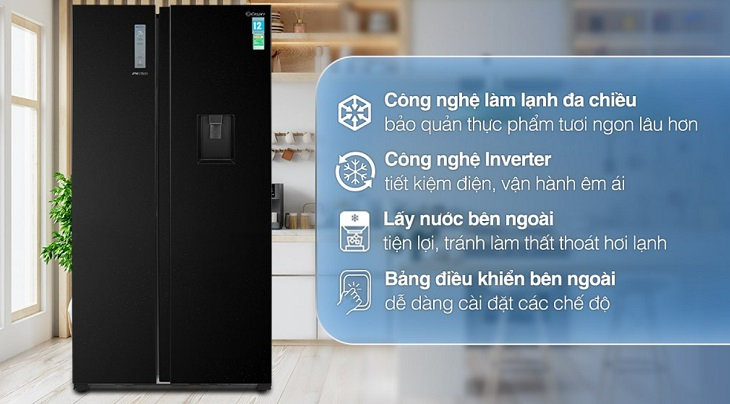 Tủ lạnh Casper Inverter 550 lít RS-570VBW được trang bị nhiều tiện ích với công nghệ hiện đại