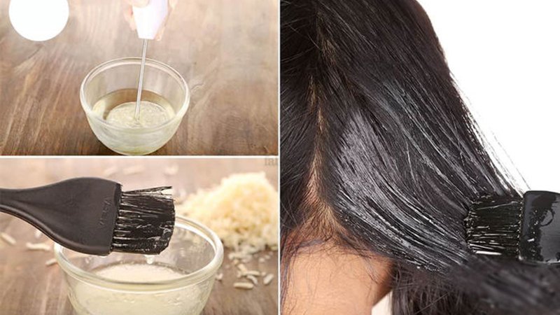 Thoa dầu dừa lên tóc và dùng khăn ấm ủ tóc trong vòng 20 – 30 phút, sau đó gội đầu lại bằng nước.