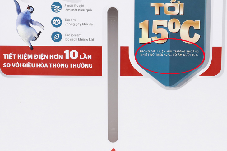 giảm 15 độ C trong điều kiện lý tưởng