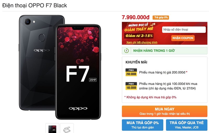 OPPO F7 Đen kim cương chính thức lên kệ Thế Giới Di Động OPPO F7 Đen kim cương chính thức lên kệ Thế Giới Di Động