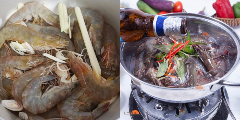 Quế - gừng - bia khử mùi tanh cho món tôm hấp - tôm luộc Quế - gừng - bia khử mùi tanh cho món tôm hấp - tôm luộc