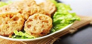 Mới lạ món củ sen kẹp thịt băm chiên giòn