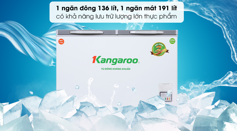 10 tiêu chí chọn mua tủ đông phù hợp tốt nhất > Tủ đông 2 ngăn bao gồm 1 ngăn đông và 1 ngăn mát