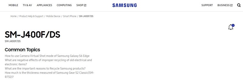 Galaxy J4 có mặt trên trang web Samsung, máy đã sẵn sàng ra mắt?